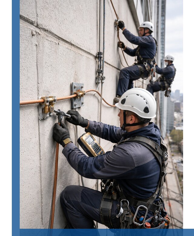 Монтаж системы заземления здания и молниезащиты в Армавире