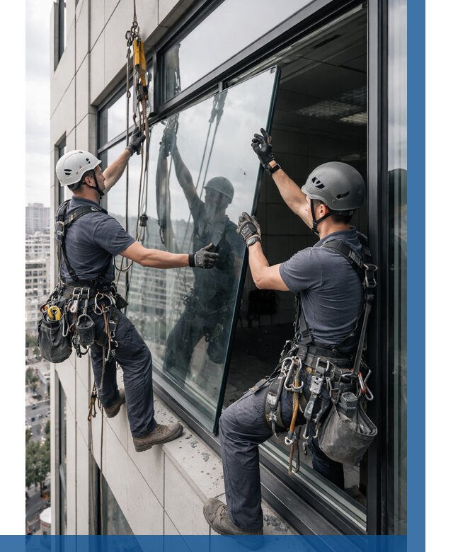 Замена стеклопакетов на высоте в Армавире от 5572 р. | ВЫСОТНИК-Рмв