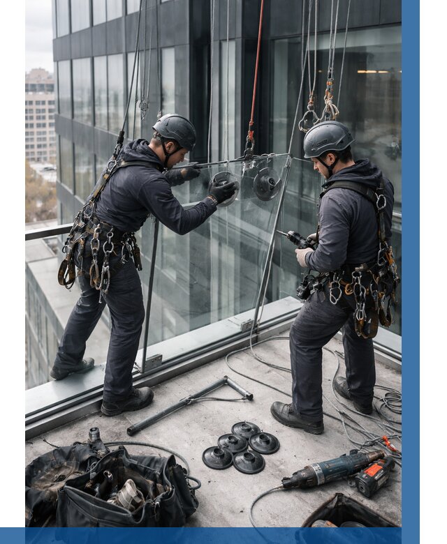 Монтаж стеклянных ограждений в Армавире от 2533 р. | ВЫСОТНИК-Рмв