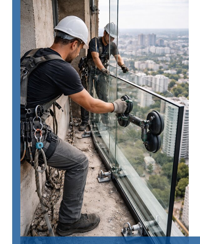 Монтаж стеклянных ограждений под ключ с гарантией в Армавире