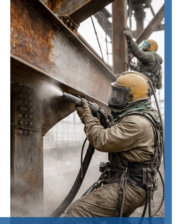 Пескоструйная очистка металлоконструкций в Армавире по 608 р. ВЫСОТНИК-Рмв