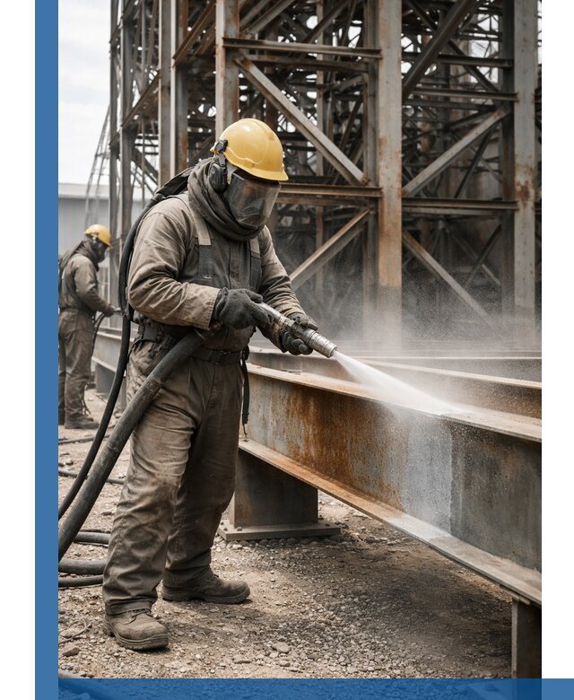 Пескоструйная очистка металлоконструкций в Армавире промышленная