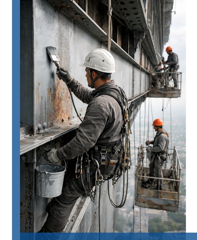 Покраска металлоконструкций на высоте в Армавире профессионально