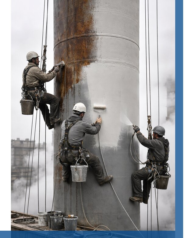 Покраска дымовых труб в Армавире от 8611 р. | ВЫСОТНИК-Рмв