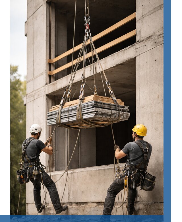 Подъем материала на этаж веревками в Армавире от 1520 р. | ВЫСОТНИК-Рмв