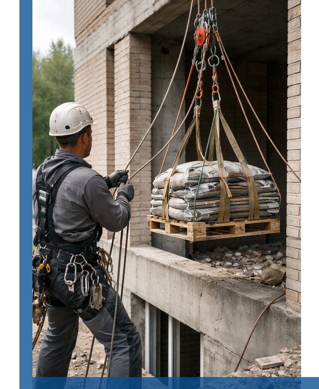 Подъем материалов на этаж веревками в Армавире оперативно