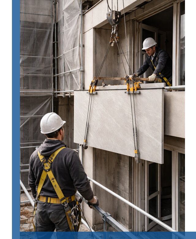 Подъем керамогранита на этаж в Армавире грузчиками и техникой