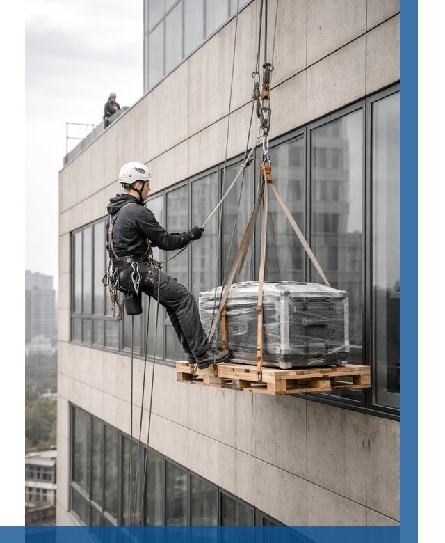 Спуск груза по фасаду в Армавире от 3546 р. | ВЫСОТНИК-Рмв