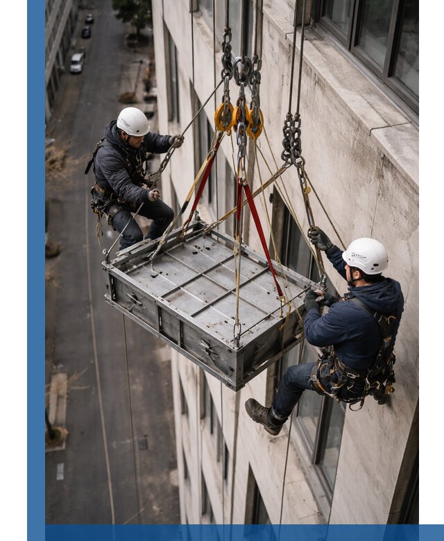 Спуск и подъем грузов по фасаду в Армавире для зданий