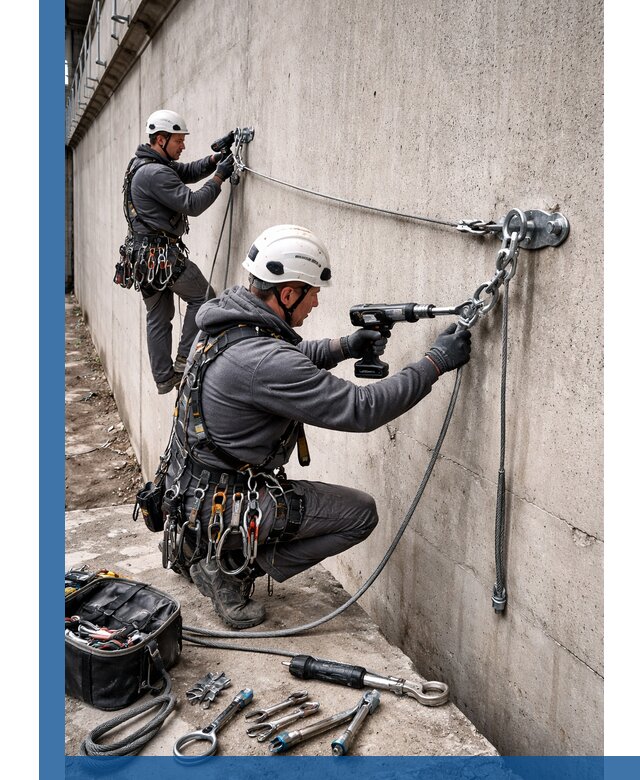 Монтаж анкерных линий высотной безопасности в Армавире