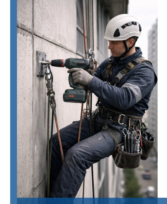 Установка анкерных точек для высотных работ в Армавире