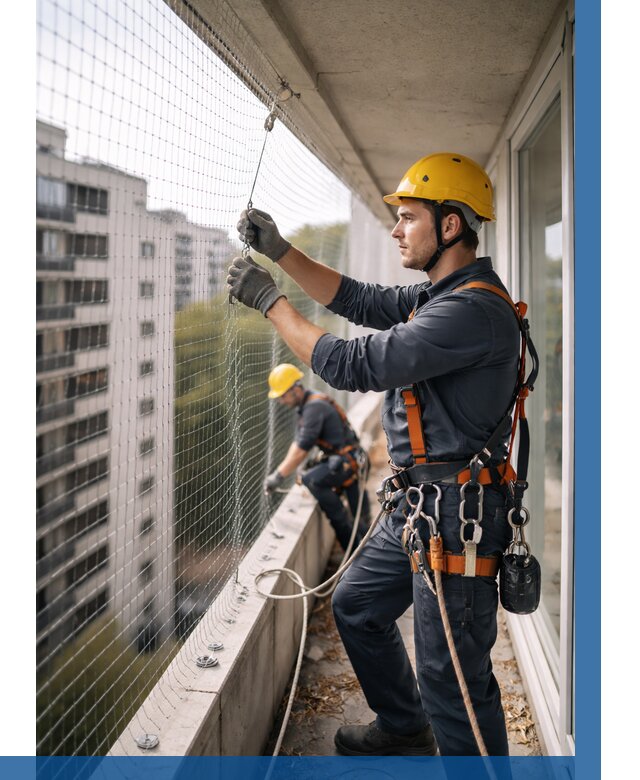 Монтаж сетки от птиц в Армавире от 4559 р. | ВЫСОТНИК-Рмв